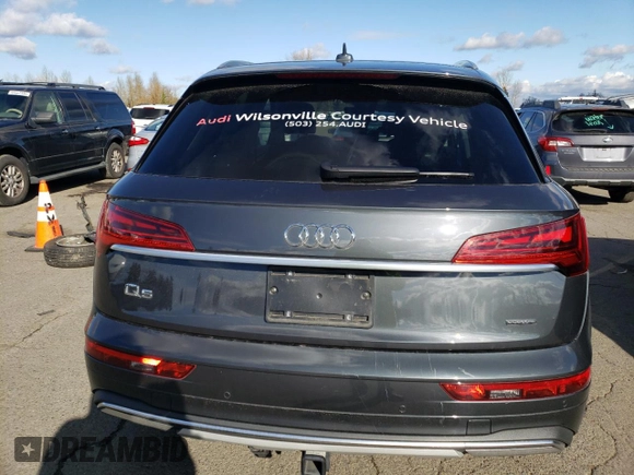 2023 Audi Q5 Premium with VIN WA1ABAFY3P2083773, listed as a Copart auction lot 43613525 with 15,911 mi miles and Salvage Title. Bid and sale history available at carsss.com. Image 6.