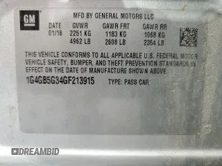 2016 Buick LaCrosse Leather with VIN 1G4GB5G34GF213915, listed as a Copart auction lot 71056444 with 130,900 mi miles and Salvage Title. Bid and sale history available at carsss.com. Image 12.