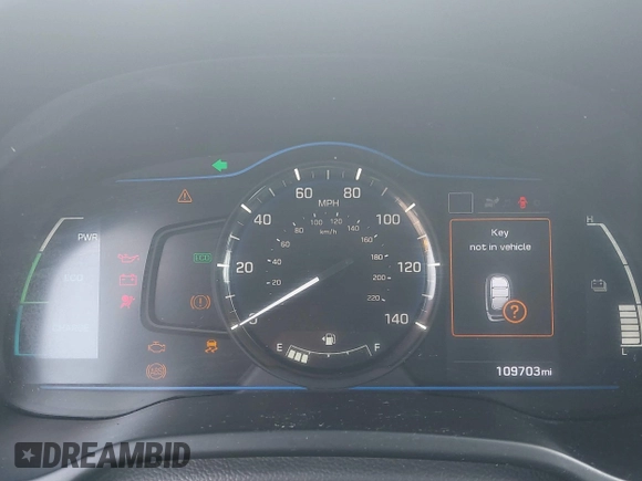 2019 Hyundai Ioniq Blue with VIN KMHC65LCXKU166533, listed as a IAAI auction lot 42090460 with 109,703 mi miles and . Bid and sale history available at DreamBid. Image 7.