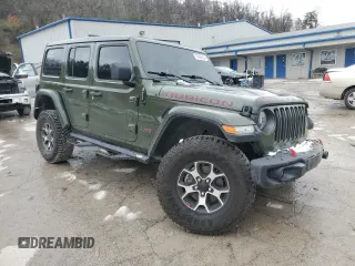 2021 Jeep Wrangler Unlimited Rubicon with VIN 1C4JJXFM3MW555919, listed as a Copart auction lot 81666124 with 51,188 mi miles and Salvage Title. Bid and sale history available at carsss.com. Image 4.