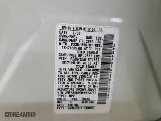 2006 Nissan Murano SE with VIN JN8AZ08W36W523767, listed as a Copart auction lot 71339564 with 89,753 mi miles and Salvage Title. Bid and sale history available at carsss.com. Image 15.