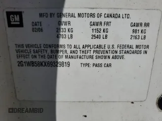 2006 Chevrolet Impala LS with VIN 2G1WB58KX69329819, listed as a Copart auction lot 75569454 with 222,374 mi miles and Salvage Title. Bid and sale history available at DreamBid. Image 12.