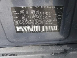 2016 Subaru Outback 2.5i Premium with VIN 4S4BSACC7G3260818, listed as a IAAI auction lot 41556248 with 110,937 mi miles. Bid and sale history available at carsss.com. Image 9.