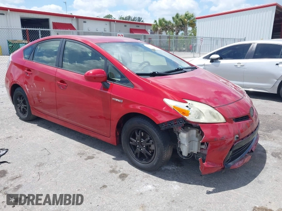2012 Toyota Prius One with VIN JTDKN3DU3C1583462, listed as a IAAI auction lot 42083253 with 111,906 mi miles. Bid and sale history available at carsss.com. Image 1.