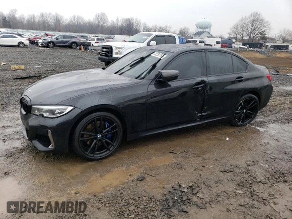 2020 BMW 3 Series M340i xDrive with VIN WBA5U9C01LFH10388, listed as a Copart auction lot 43250155 with Not Provided miles and Salvage Title. Bid and sale history available at DreamBid. Image 1.