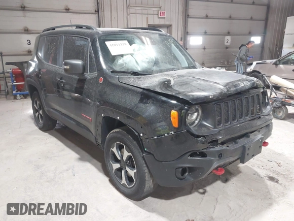 2019 Jeep Renegade Trailhawk z VIN ZACNJBC11KPJ92963, wystawiony jako IAAI lot #41811338 z przebiegiem 95 852 mil mil oraz . Historia ofert i sprzedaży dostępna na DreamBid. Obrazek 1.