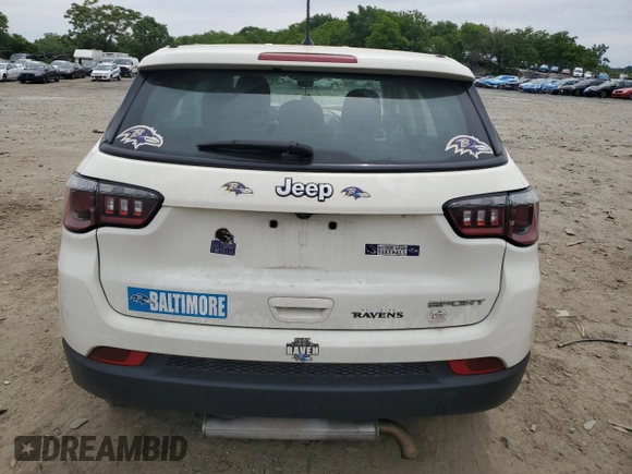 2018 Jeep Compass Sport with VIN 3C4NJCABXJT408515, listed as a Copart auction lot 58206495 with Not provided miles and Salvage title. Bid and sale history available at DreamBid. Image 6.