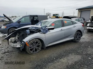 2019 Honda Civic Sedan Sport with VIN 19XFC2F87KE050236, listed as a Copart auction lot 45753055 with 0 mi miles and Clean Title. Bid and sale history available at carsss.com. Image 1.