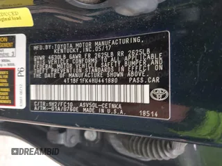 2017 Toyota Camry XLE z VIN 4T1BF1FK4HU441880, wystawiony jako IAAI lot #41747028 z przebiegiem 216 455 mil mil oraz . Historia ofert i sprzedaży dostępna na DreamBid. Obrazek 9.