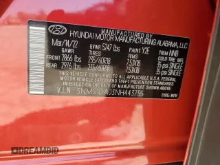 2022 Hyundai Santa Fe SE with VIN 5NMS1DAJ3NH443755, listed as a Copart auction lot 50044885 with 23,347 mi miles and Salvage Title. Bid and sale history available at carsss.com. Image 13.