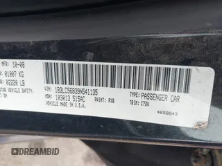 2009 Dodge Avenger SXT with VIN 1B3LC56B39N541135, listed as a IAAI auction lot 42178873 with Not Provided miles and . Bid and sale history available at DreamBid. Image 9.