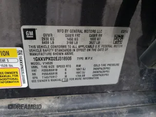 2014 GMC Acadia SLE z VIN 1GKKVPKD2EJ318906, wystawiony jako Copart lot #53636565 z przebiegiem 152 648 mil mil oraz Szkoda całkowita • Salvage title. Historia ofert i sprzedaży dostępna na DreamBid. Obrazek 13.