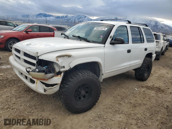 2000 Dodge Durango with VIN 1B4HS28Z1YF168392, listed as a Copart auction lot 89223475 with 299,799 mi miles and Salvage Title. Bid and sale history available at DreamBid. Image 1.