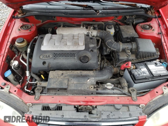 2003 Kia Spectra with VIN KNAFB121535245946, listed as a Copart auction lot 45688365 with 196,338 mi miles and Salvage Title. Bid and sale history available at DreamBid. Image 11.