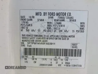 2009 Ford F-150 XL z VIN 1FTPW14V69FA03911, wystawiony jako IAAI lot #42345232 z przebiegiem 138 085 mil mil oraz . Historia ofert i sprzedaży dostępna na DreamBid. Obrazek 9.