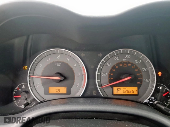 2010 Toyota Corolla with VIN 2T1BU4EE5AC498504, listed as a Copart auction lot 57043515 with 128,651 mi miles and Salvage title. Bid and sale history available at DreamBid. Image 9.