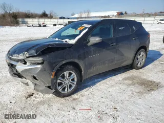 2021 Chevrolet Blazer LT with VIN 3GNKBCR4XMS538155, listed as a Copart auction lot 89313515 with 52,860 mi miles and Salvage Title. Bid and sale history available at carsss.com. Image 1.