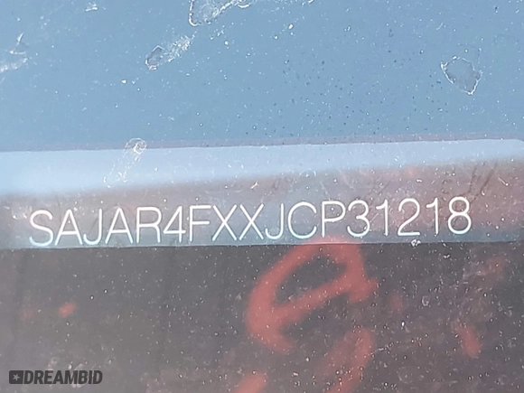 2018 Jaguar XE 25t with VIN SAJAR4FXXJCP31218, listed as a IAAI auction lot 41406848 with 117,538 mi miles. Bid and sale history available at carsss.com. Image 18.