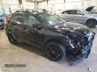 2021 Hyundai Kona Night Edition with VIN KM8K6CA57MU710395, listed as a Copart auction lot 87667725 with 77,647 mi miles and Non Repairable. Bid and sale history available at DreamBid. Image 4.