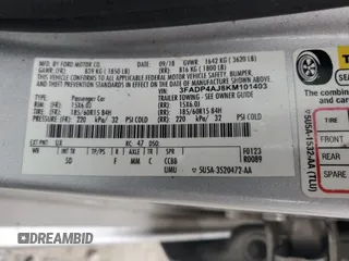 2019 Ford Fiesta S with VIN 3FADP4AJ8KM101403, listed as a Copart auction lot 59388525 with 92,746 mi miles and Non repairable. Bid and sale history available at DreamBid. Image 12.