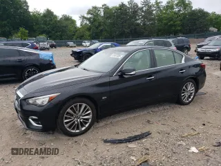 2018 Infiniti Q50 Luxe with VIN JN1EV7AR1JM436818, listed as a Copart auction lot 61651085 with 171,531 mi miles and Clean title. Bid and sale history available at DreamBid. Image 1.