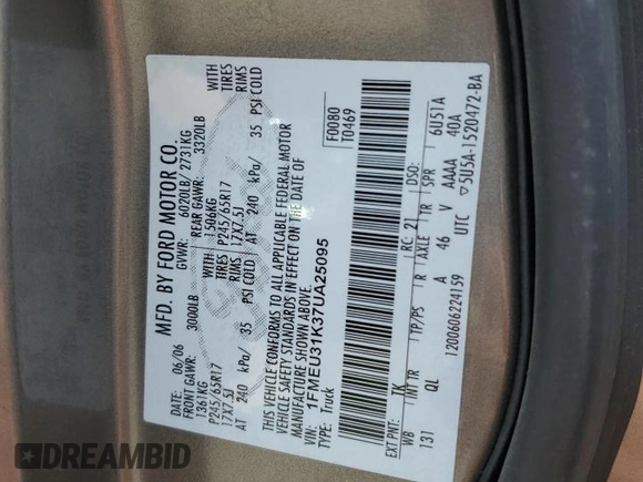 2007 Ford Explorer Sport Trac XLT z VIN 1FMEU31K37UA25095, wystawiony jako Copart lot #62453555 z przebiegiem 133 051 mil mil oraz Szkoda całkowita • Salvage title. Historia ofert i sprzedaży dostępna na DreamBid. Obrazek 12.