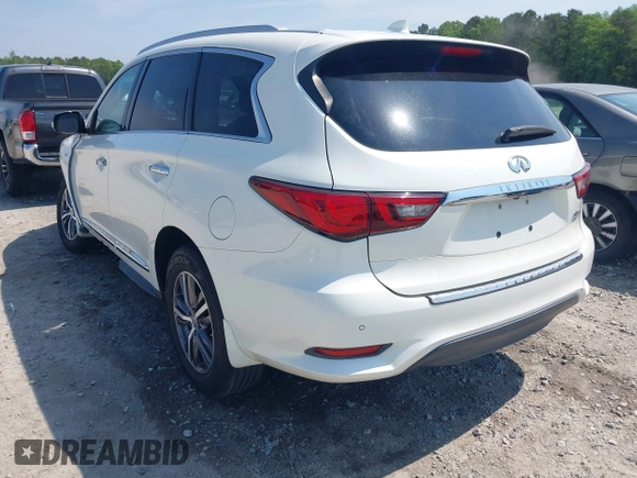 2019 Infiniti QX60 Luxe with VIN 5N1DL0MN7KC501009, listed as a IAAI auction lot 42145494 with 130,375 mi miles and . Bid and sale history available at DreamBid. Image 3.