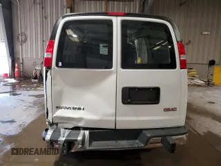 2024 GMC Savana Cargo Van with VIN 1GTW7AFP1R1233599, listed as a Copart auction lot 49504615 with 0 mi miles and Salvage Title. Bid and sale history available at carsss.com. Image 6.
