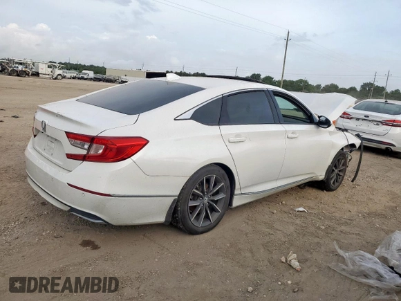2021 Honda Accord EX-L with VIN 1HGCV1F51MA059843, listed as a Copart auction lot 58051255 with 35,719 mi miles and Salvage title. Bid and sale history available at DreamBid. Image 3.
