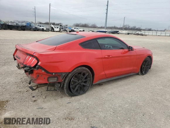 2015 Ford Mustang GT with VIN 1FA6P8CF9F5385130, listed as a Copart auction lot 47873685 with 90,094 mi miles and Salvage Title. Bid and sale history available at carsss.com. Image 3.