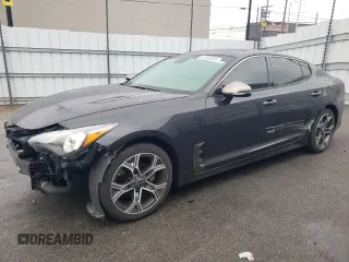2021 Kia Stinger GT-Line with VIN KNAE15LA6M6094440, listed as a Copart auction lot 44260985 with 51,364 mi miles and Salvage Title. Bid and sale history available at carsss.com. Image 1.
