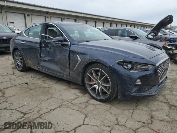 2019 Genesis G70 3.3T Advanced with VIN KMTG34LE5KU034162, listed as a Copart auction lot 46325915 with 76,555 mi miles and Salvage Title. Bid and sale history available at carsss.com. Image 4.