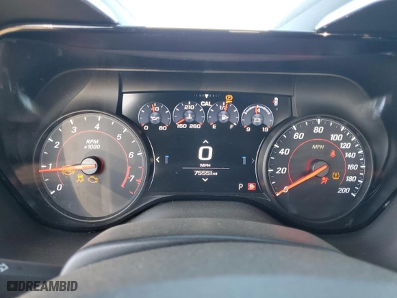 2019 Chevrolet Camaro 1SS with VIN 1G1FF1R75K0106485, listed as a Copart auction lot 81050454 with 75,551 mi miles and Salvage Title. Bid and sale history available at carsss.com. Image 9.