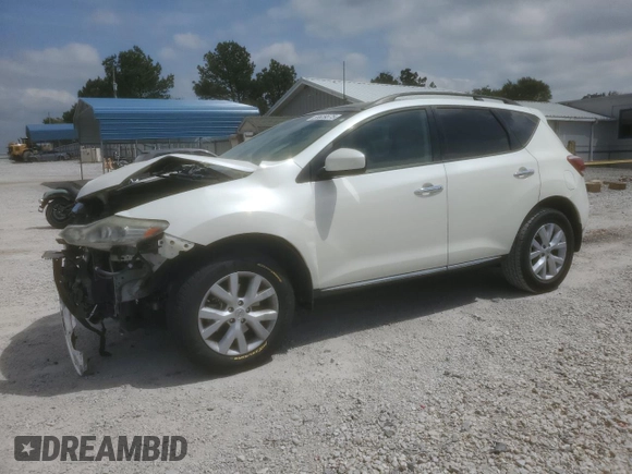 2012 Nissan Murano SL with VIN JN8AZ1MW2CW224343, listed as a Copart auction lot 53629575 with 104,626 mi miles and Salvage Title. Bid and sale history available at DreamBid. Image 1.