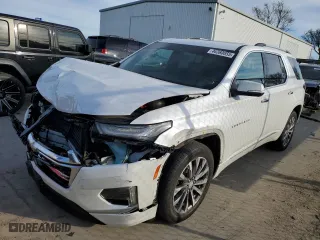 2022 Chevrolet Traverse Premier with VIN 1GNEVKKW9NJ125026, listed as a Copart auction lot 46360055 with 50,505 mi miles and Salvage Title. Bid and sale history available at carsss.com. Image 1.