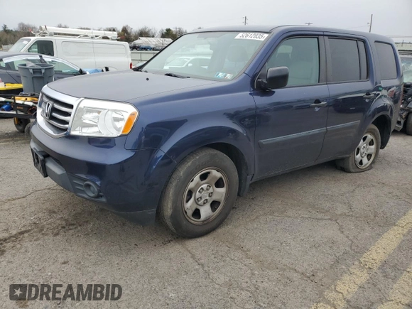 2014 Honda Pilot LX with VIN 5FNYF4H26EB014993, listed as a Copart auction lot 52612835 with 177,327 mi miles and Salvage Title. Bid and sale history available at DreamBid. Image 1.