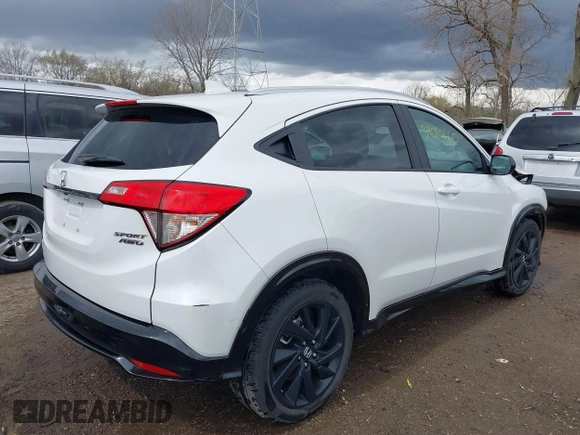 2022 Honda HR-V Sport with VIN 3CZRU6H10NM774212, listed as a IAAI auction lot 41199294 with 35,287 mi miles. Bid and sale history available at carsss.com. Image 4.