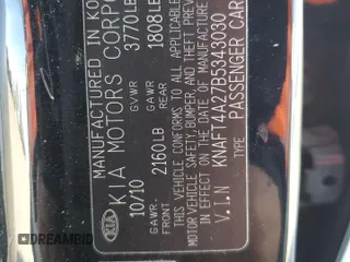 2011 Kia Forte LX with VIN KNAFT4A27B5343030, listed as a Copart auction lot 83338894 with 198,915 mi miles and Salvage Title. Bid and sale history available at carsss.com. Image 12.
