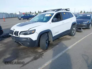 2019 Jeep Cherokee Trailhawk Elite with VIN 1C4PJMBX7KD410612, listed as a IAAI auction lot 41878935 with 55,163 mi miles. Bid and sale history available at carsss.com. Image 2.