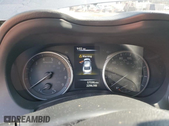 2019 Infiniti Q50 3.0t LUXE with VIN JN1EV7ARXKM590557, listed as a Copart auction lot 41850245 with 57,596 mi miles and Salvage Title. Bid and sale history available at carsss.com. Image 9.