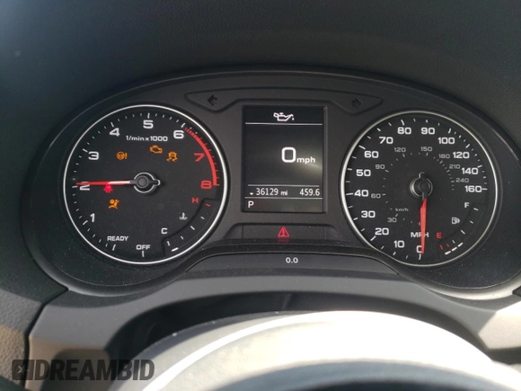 2019 Audi A3 Sedan Premium with VIN WAUBEGFFXK1019017, listed as a Copart auction lot 52562444 with 36,129 mi miles. Bid and sale history available at carsss.com. Image 9.