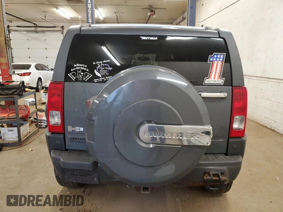 2008 Hummer H3 SUV with VIN 5GTEN13E488154656, listed as a Copart auction lot 76597614 with 189,629 mi miles and Salvage Title. Bid and sale history available at carsss.com. Image 6.