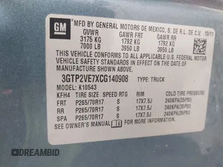 2012 GMC Sierra 1500 SLE with VIN 3GTP2VE7XCG140908, listed as a IAAI auction lot 42687003 with 190,878 mi miles and . Bid and sale history available at DreamBid. Image 9.