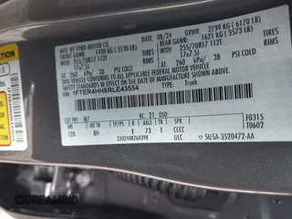 2024 Ford Ranger XLT with VIN 1FTER4HH8RLE43554, listed as a IAAI auction lot 41638799 with 1,623 mi miles. Bid and sale history available at carsss.com. Image 9.