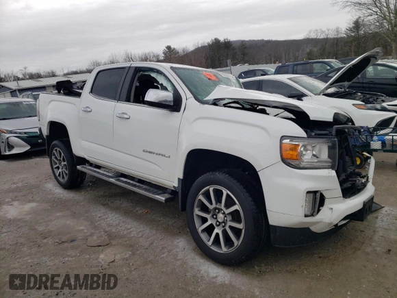 2021 GMC Canyon 4WD Denali with VIN 1GTG6EEN5M1146182, listed as a Copart auction lot 45805015 with 0 mi miles and Salvage Title. Bid and sale history available at carsss.com. Image 4.