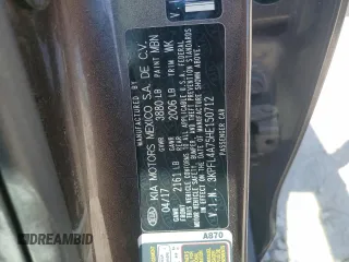 2017 Kia Forte LX with VIN 3KPFL4A75HE150712, listed as a Copart auction lot 52585155 with 185,643 mi miles and Salvage Title. Bid and sale history available at carsss.com. Image 12.