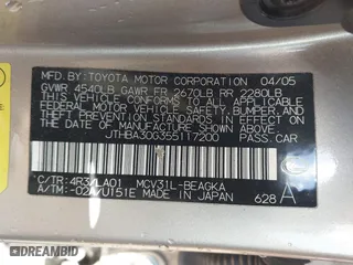 2005 Lexus ES 330 with VIN JTHBA30G355117200, listed as a IAAI auction lot 41889802 with 144,559 mi miles. Bid and sale history available at carsss.com. Image 9.