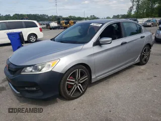 2016 Honda Accord Sport z VIN 1HGCR2F58GA104338, wystawiony jako Copart lot #54015855 z przebiegiem 133 646 mil mil oraz Szkoda całkowita • Salvage title. Historia ofert i sprzedaży dostępna na DreamBid. Obrazek 1.