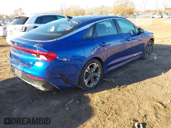 2021 Kia K5 EX with VIN 5XXG34J2XMG045447, listed as a IAAI auction lot 41108034 with 58,683 mi miles. Bid and sale history available at carsss.com. Image 4.