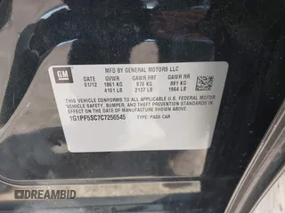 2012 Chevrolet Cruze 1LT with VIN 1G1PF5SC7C7256545, listed as a IAAI auction lot 42115331 with 105,622 mi miles and . Bid and sale history available at DreamBid. Image 13.